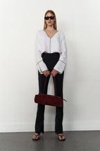 Linen 100% Contrast Stitch Blouse