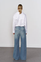 Pleated Detail Loose Fit Jeans
