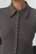 Snap Button Knit Shirt