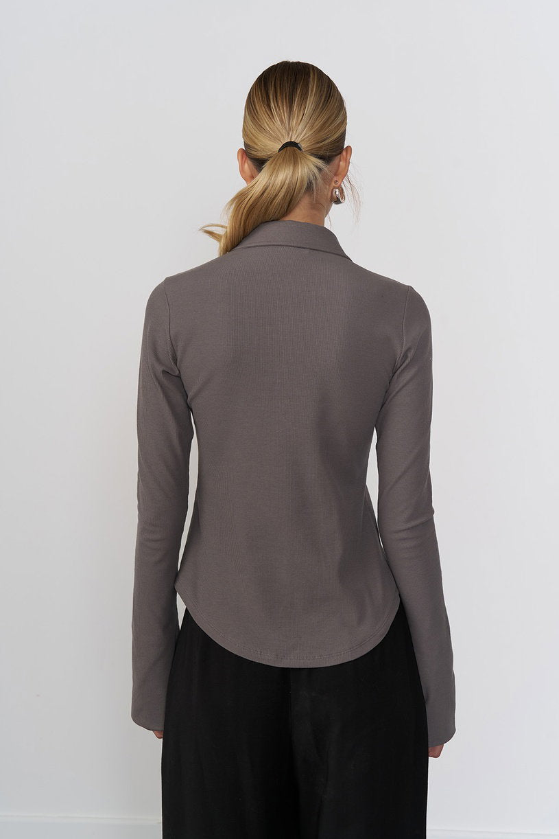 Snap Button Knit Shirt