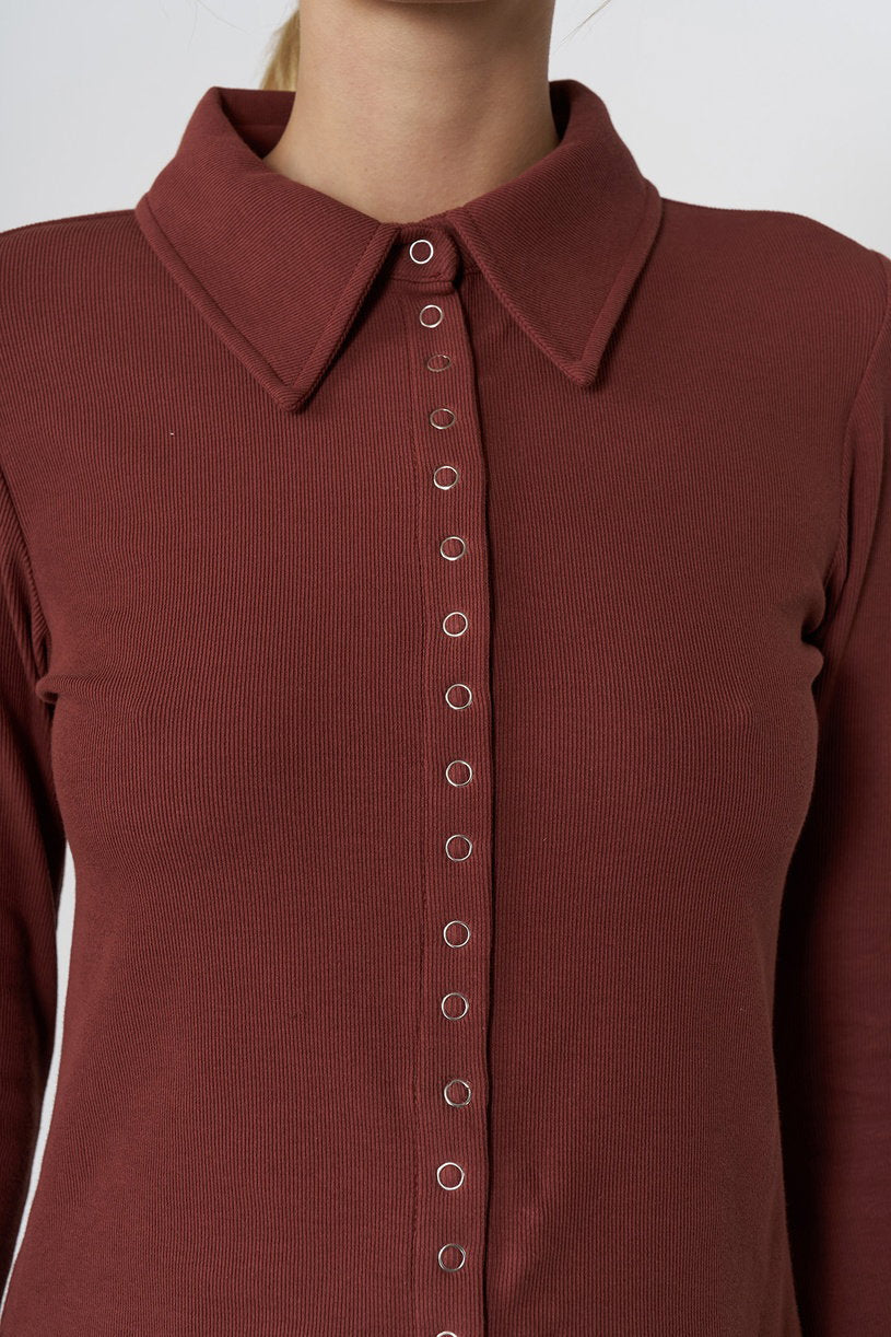 Snap Button Knit Shirt