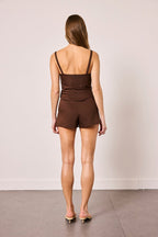 Zipper Detail Corset Top