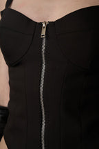 Zipper Detail Corset Top