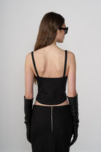 Zipper Detail Corset Top